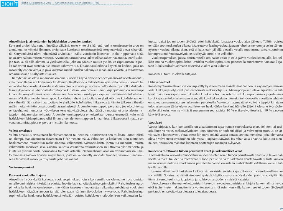 Kerrytettävissä oleva rahamäärä arvioidaan lisäksi vuosittain liikearvon osalta riippumatta siitä, onko arvonalentumisesta viitteitä.