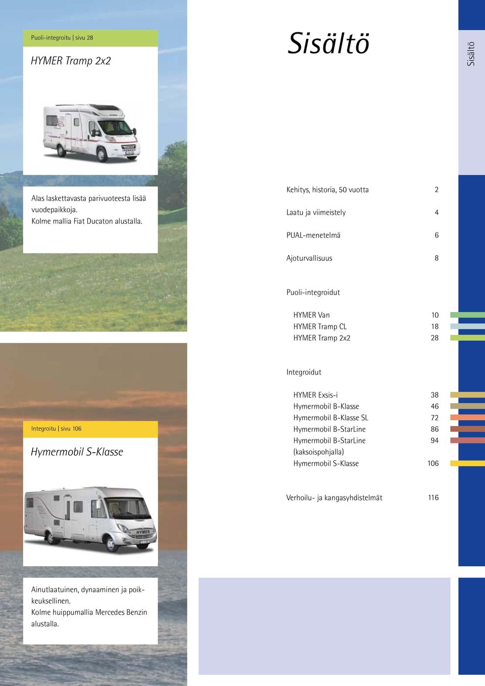 Integroidut Integroitu sivu 106 Hymermobil S-Klasse HYMER Exsis-i Hymermobil B-Klasse Hymermobil B-Klasse SL Hymermobil B-StarLine Hymermobil B-StarLine
