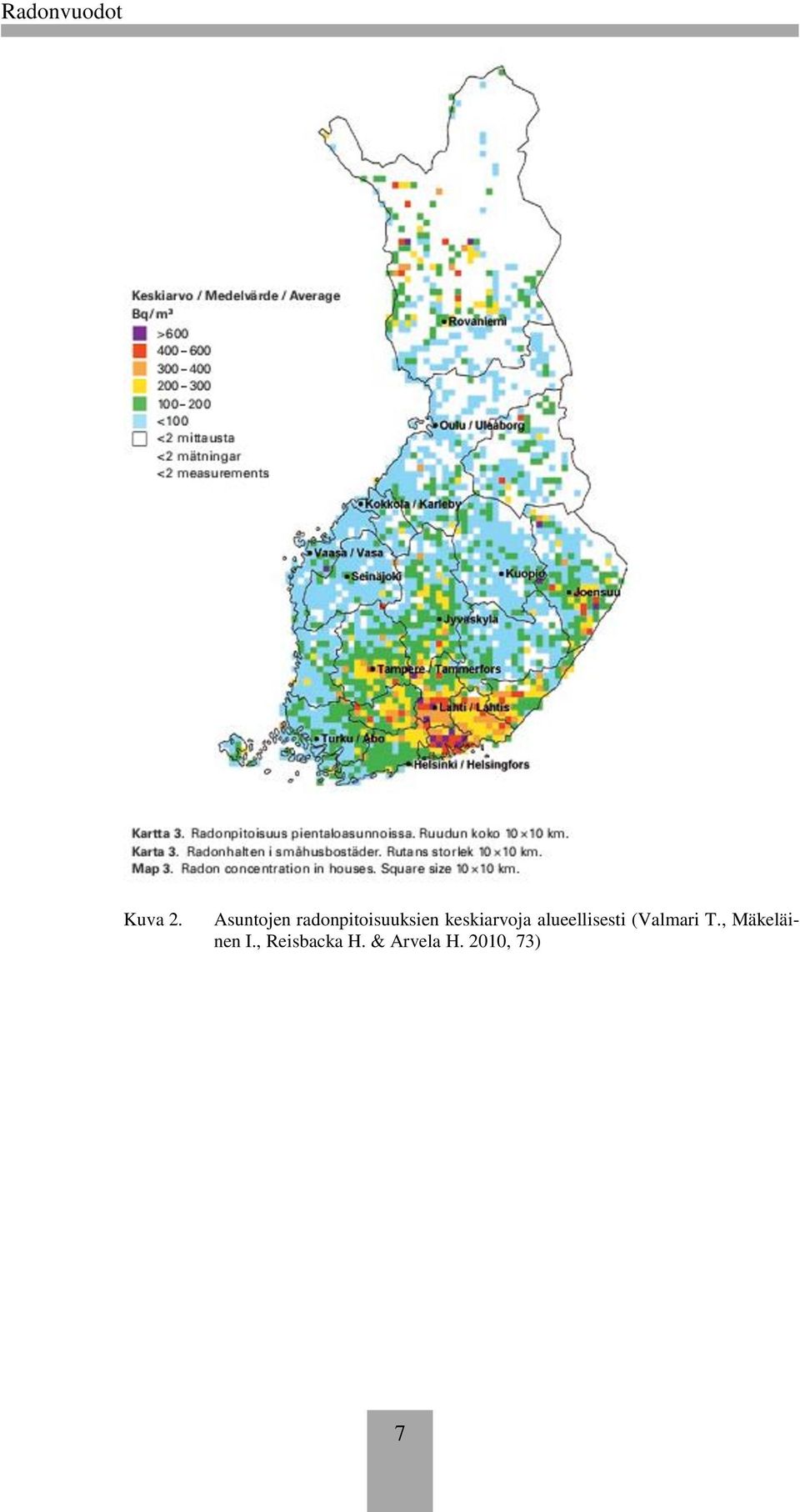 keskiarvoja alueellisesti