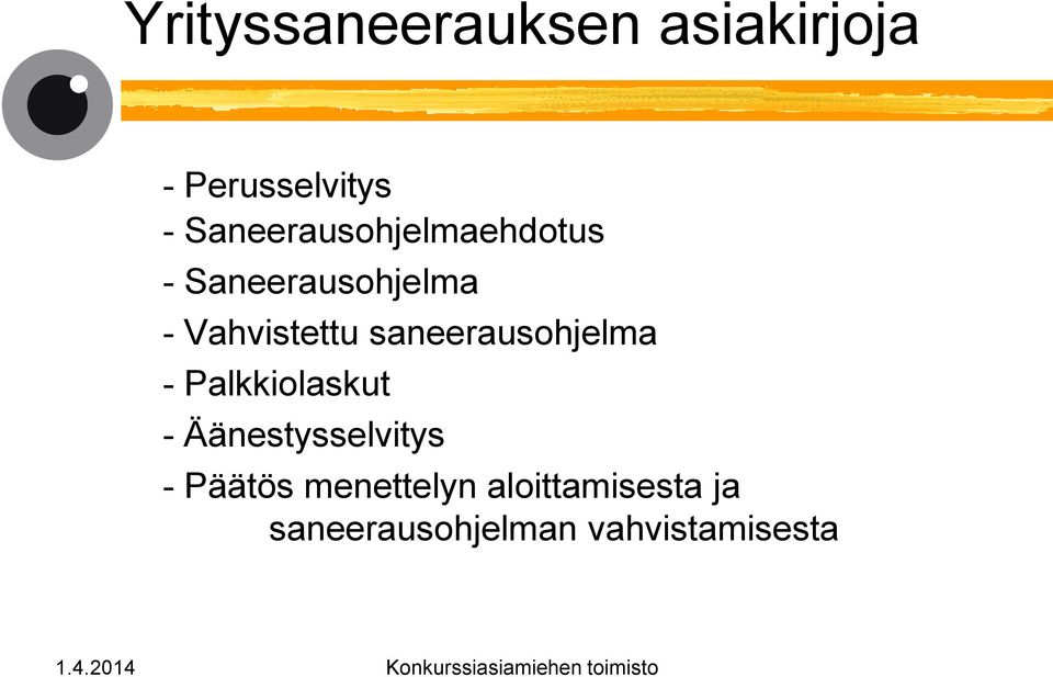 saneerausohjelma - Palkkiolaskut - Äänestysselvitys -