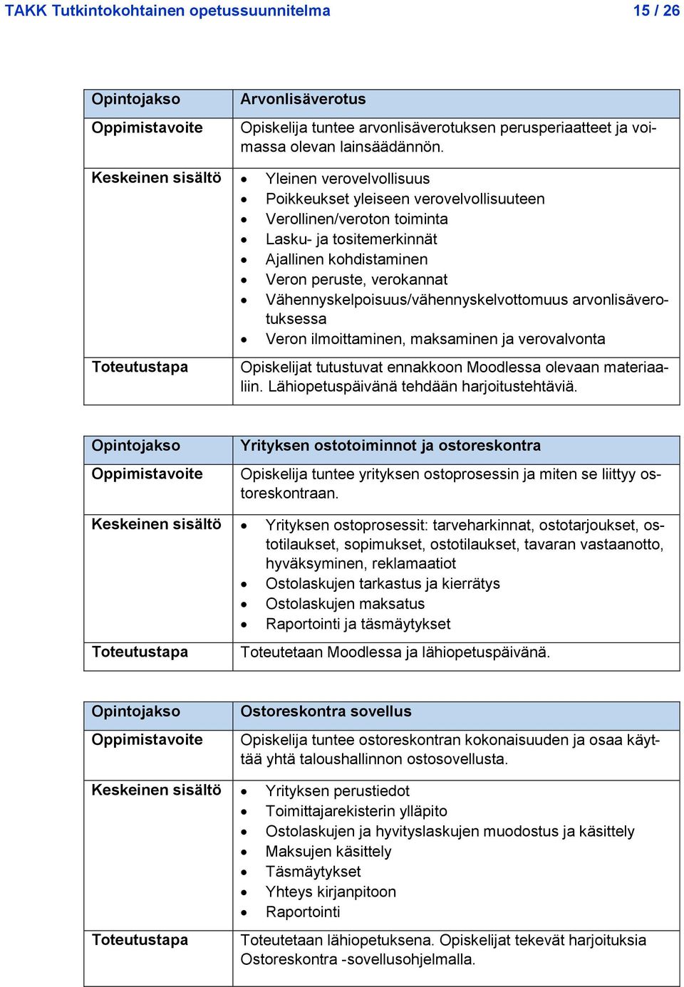 Vähennyskelpoisuus/vähennyskelvottomuus arvonlisäverotuksessa Veron ilmoittaminen, maksaminen ja verovalvonta Opiskelijat tutustuvat ennakkoon Moodlessa olevaan materiaaliin.