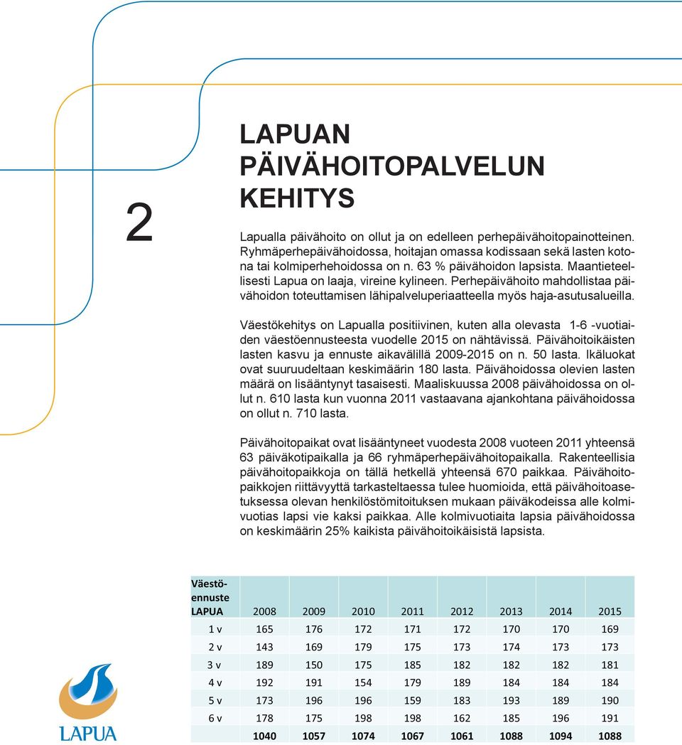 Perhepäivähoito mahdollistaa päivähoidon toteuttamisen lähipalveluperiaatteella myös haja-asutusalueilla.