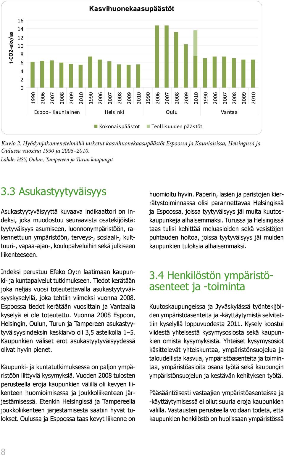 3 Asukastyytyväisyys Asukastyytyväisyyttä kuvaava indikaattori on indeksi, joka muodostuu seuraavista osatekijöistä: tyytyväisyys asumiseen, luonnonympäristöön, rakennettuun ympäristöön, terveys-,