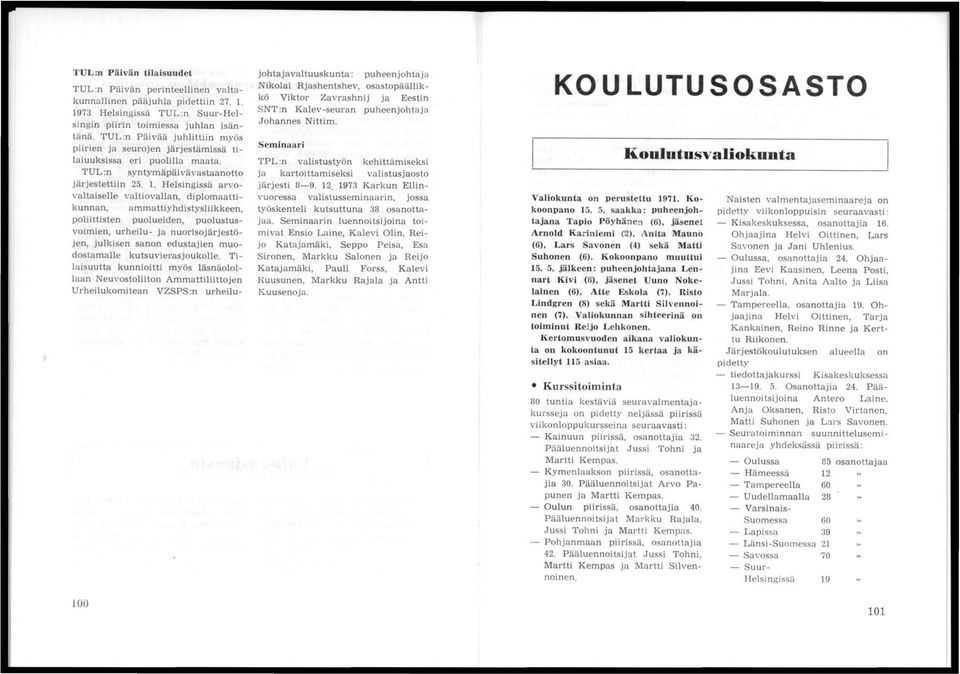 . Helsingissä arvovaltaiselle valtiovallan, diplomaattikunnan, ammattiyhdistysliikkeen, poliittisten puolueiden, puolustusvoimien, urheilu- ja n uorisojärjestöjen, julkisen sanon edustajien