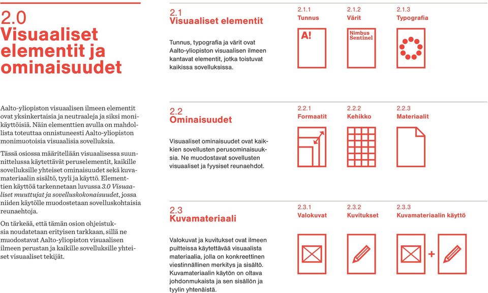 Näin elementtien avulla on mahdollista toteuttaa onnistuneesti Aalto-yliopiston monimuotoisia visuaalisia sovelluksia.