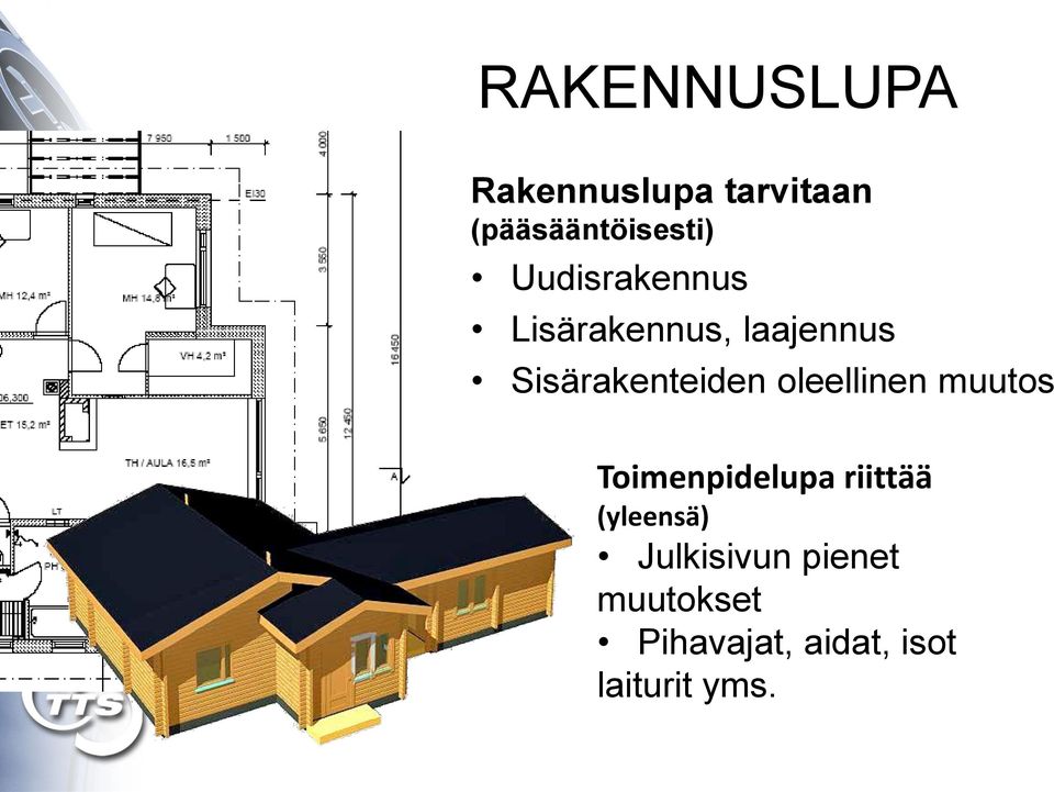 oleellinen muutos Toimenpidelupa riittää (yleensä)