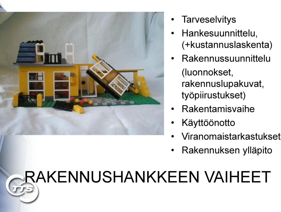 työpiirustukset) Rakentamisvaihe Käyttöönotto
