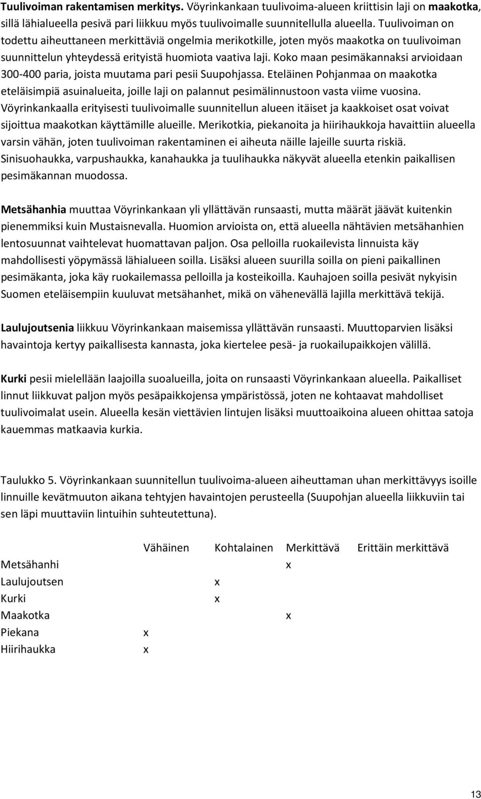 Koko maan pesimäkannaksi arvioidaan 300-400 paria, joista muutama pari pesii Suupohjassa.