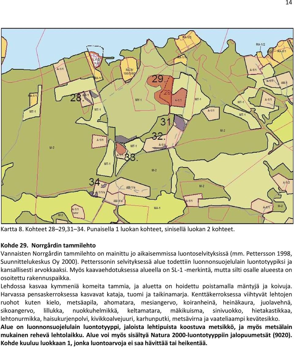 Petterssonin selvityksessä alue todettiin luonnonsuojelulain luontotyypiksi ja kansallisesti arvokkaaksi.