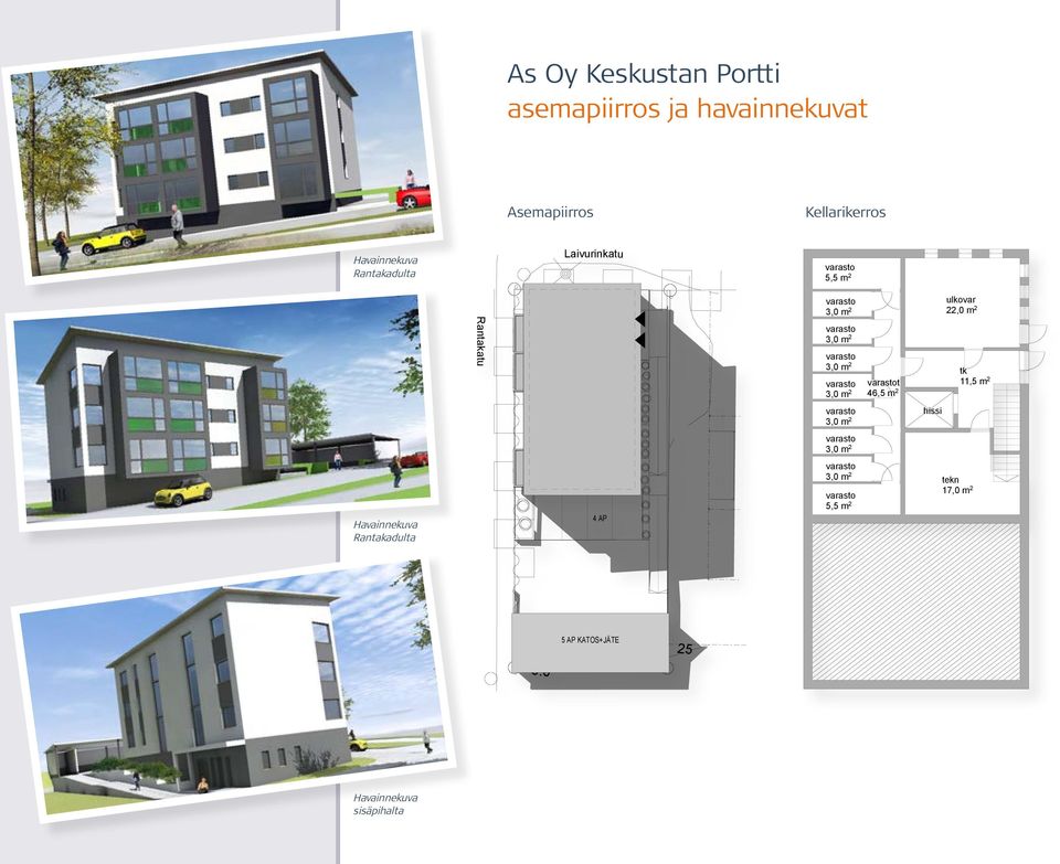 m 2 hissi Havainnekuva Rantakadulta 4 AP.. 5,5 m 2 tekn 17,0 m 2 6.