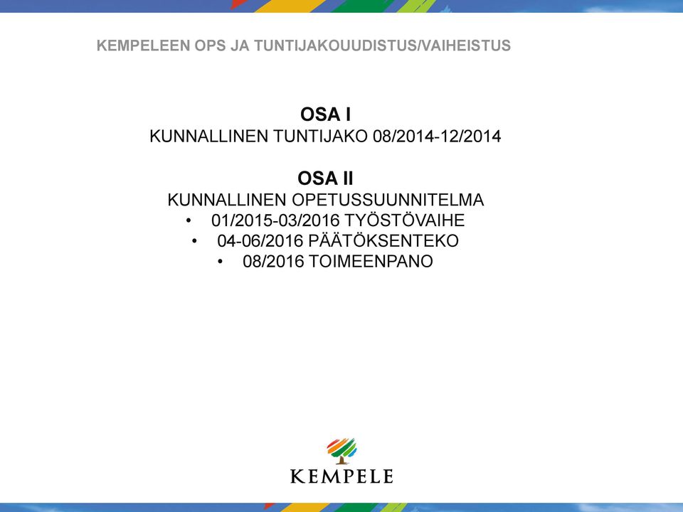 KUNNALLINEN OPETUSSUUNNITELMA 01/2015-03/2016