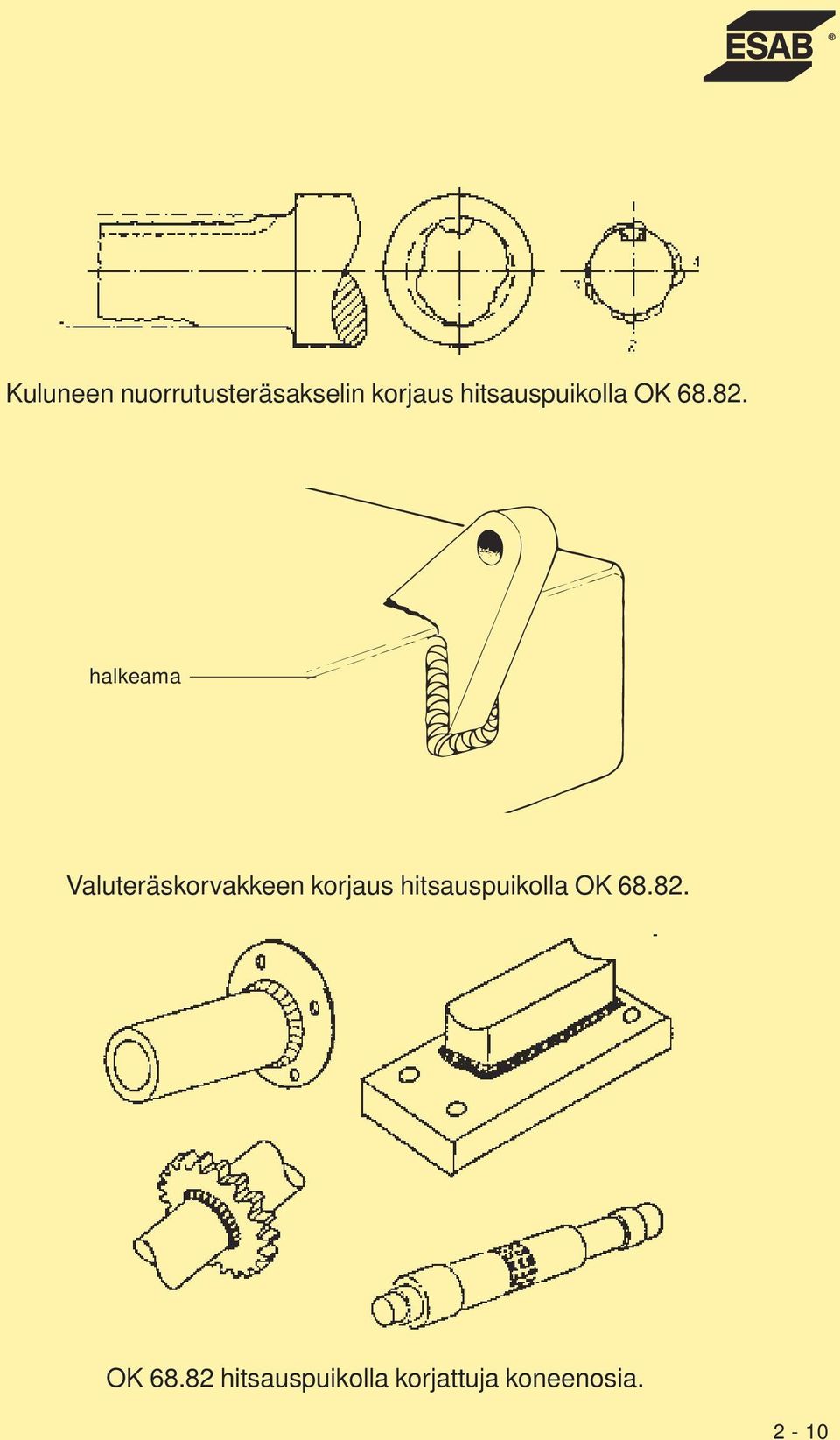 halkeama Valuteräskorvakkeen korjaus  OK 68.
