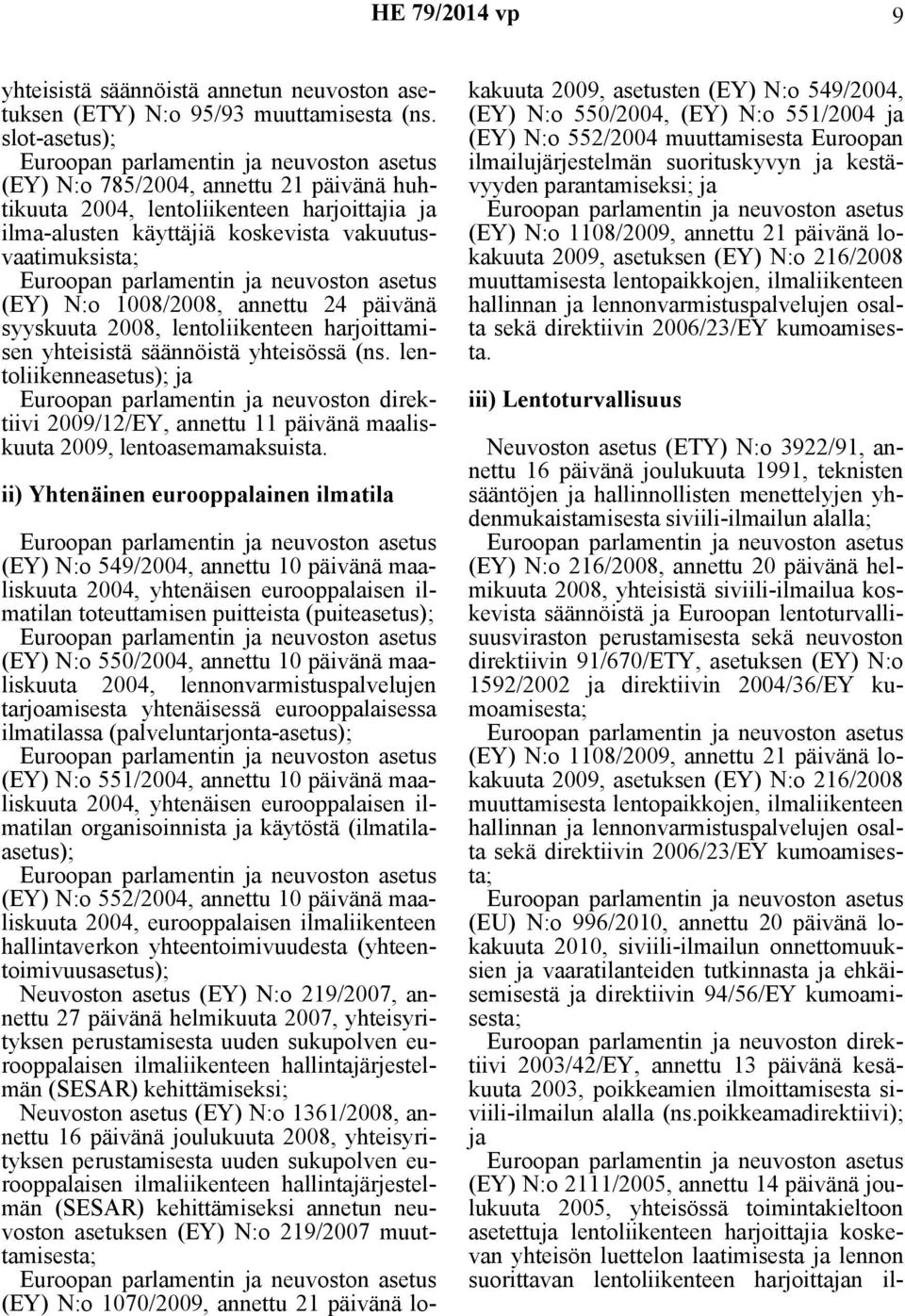 Euroopan parlamentin ja neuvoston asetus (EY) N:o 1008/2008, annettu 24 päivänä syyskuuta 2008, lentoliikenteen harjoittamisen yhteisistä säännöistä yhteisössä (ns.