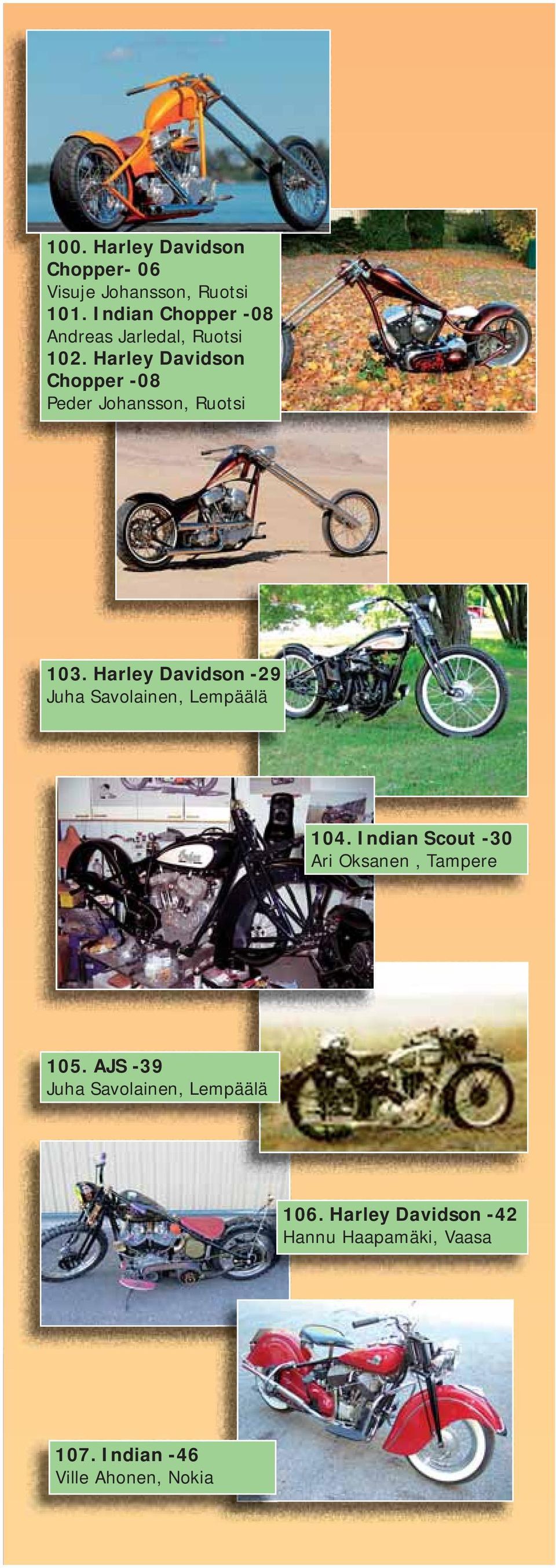 Harley Davidson Chopper -08 Peder Johansson, Ruotsi 103.