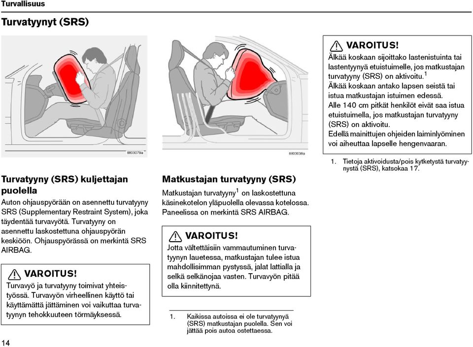 Edellä mainittujen ohjeiden laiminlyöminen voi aiheuttaa lapselle hengenvaaran.