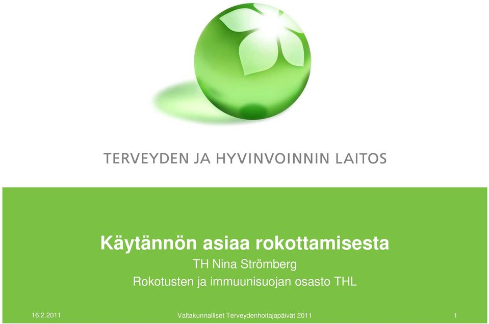 immuunisuojan osasto THL 16.2.