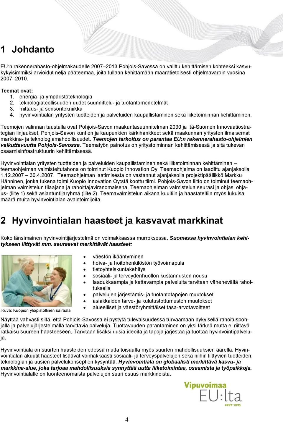 hyvinvointialan yritysten tuotteiden ja palveluiden kaupallistaminen sekä liiketoiminnan kehittäminen.