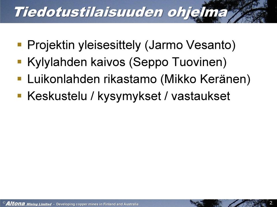 rikastamo (Mikko Keränen) Keskustelu / kysymykset / vastaukset