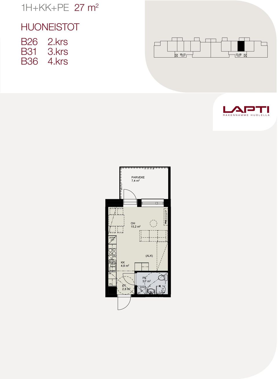 HUONEITOT B26 2.krs B31 3.krs B36 4.