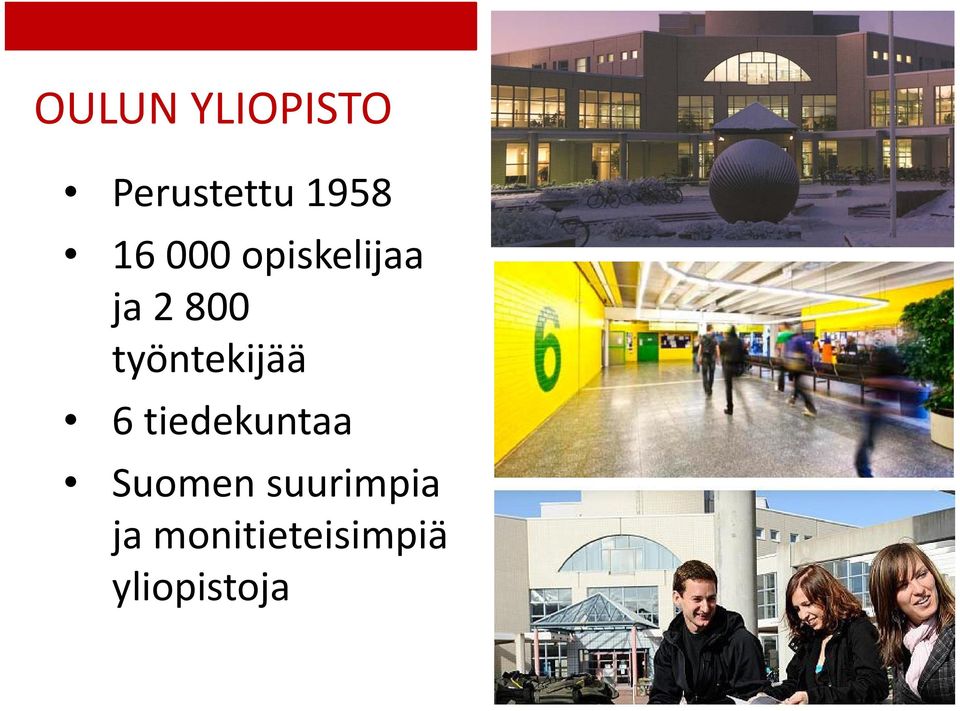 työntekijää 6 tiedekuntaa Suomen