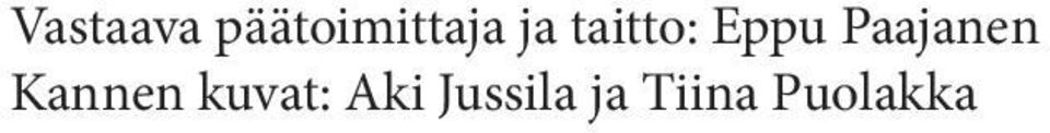 Paajanen Kannen kuvat: