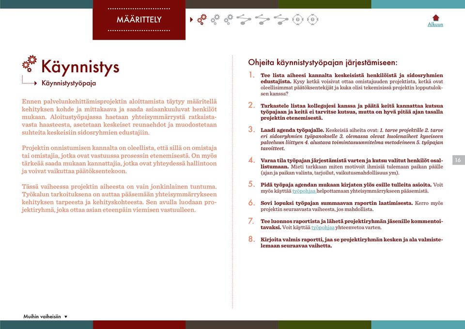 Projektin onnistumisen kannalta on oleellista, että sillä on omistaja tai omistajia, jotka ovat vastuussa prosessin etenemisestä.