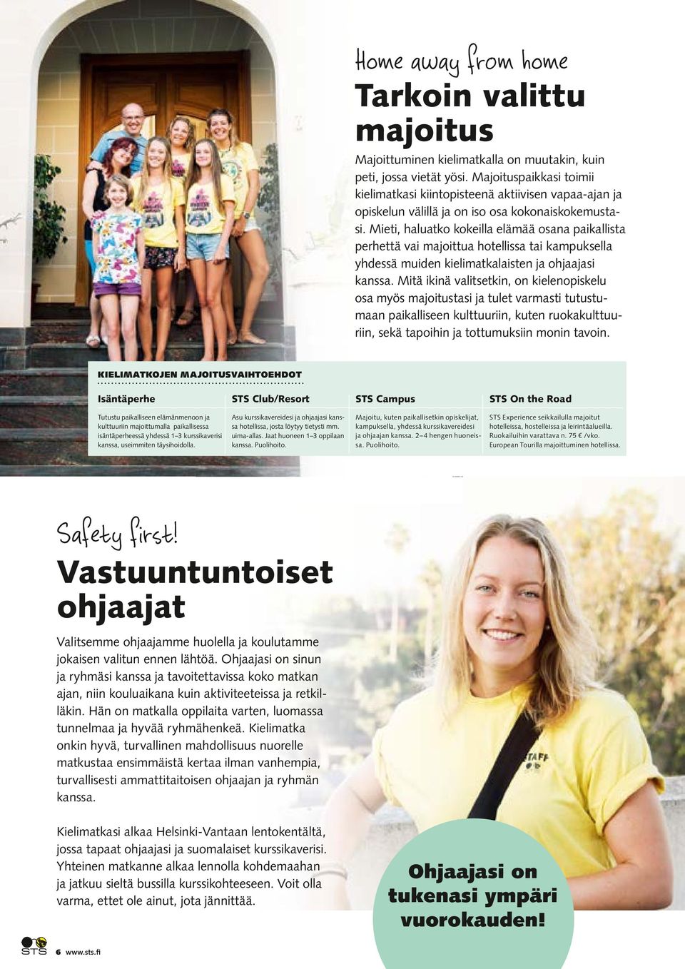 Mieti, haluatko kokeilla elämää osana paikallista perhettä vai majoittua hotellissa tai kampuksella yhdessä muiden kielimatkalaisten ja ohjaajasi kanssa.