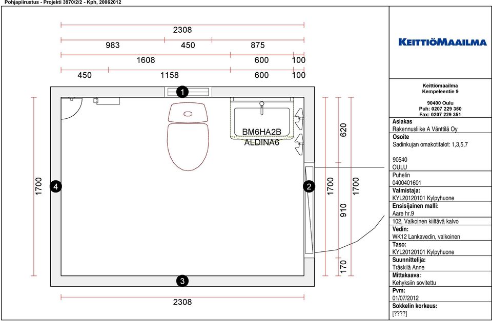 1700 170 910 1700 KYL20120101 Kylpyhuone Aare hr.
