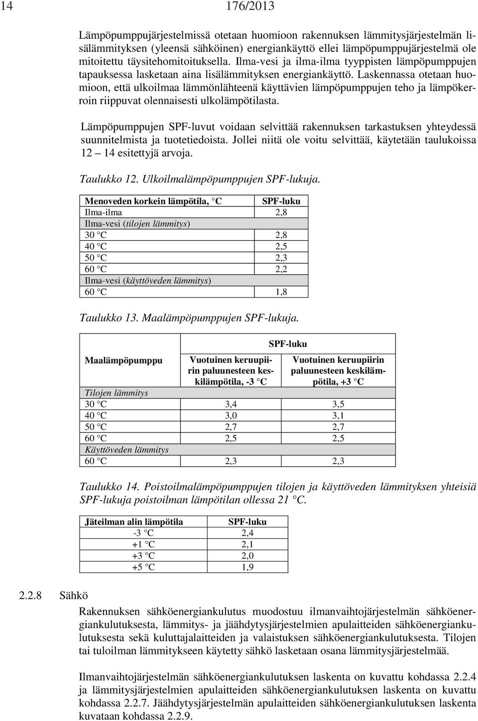 Laskennassa otetaan huomioon, että ulkoilmaa lämmönlähteenä käyttävien lämpöpumppujen teho ja lämpökerroin riippuvat olennaisesti ulkolämpötilasta.