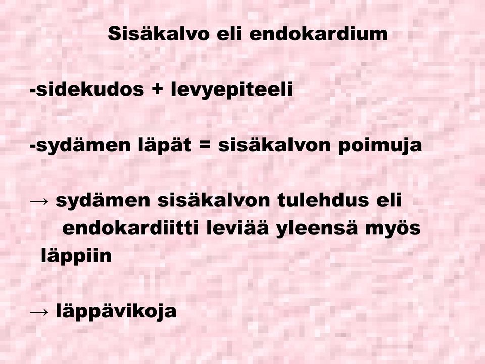 poimuja sydämen sisäkalvon tulehdus eli