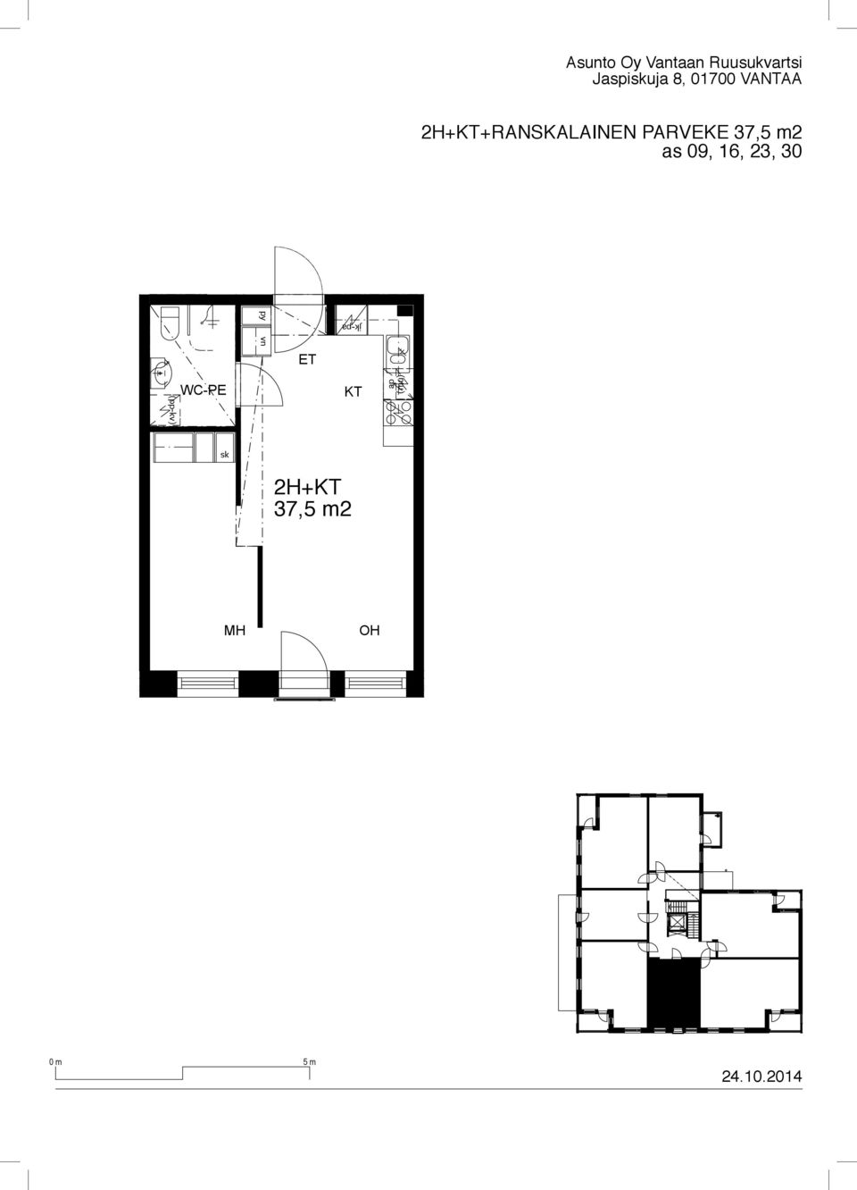2H++RANKALAINEN PARVEKE 37,5 m2