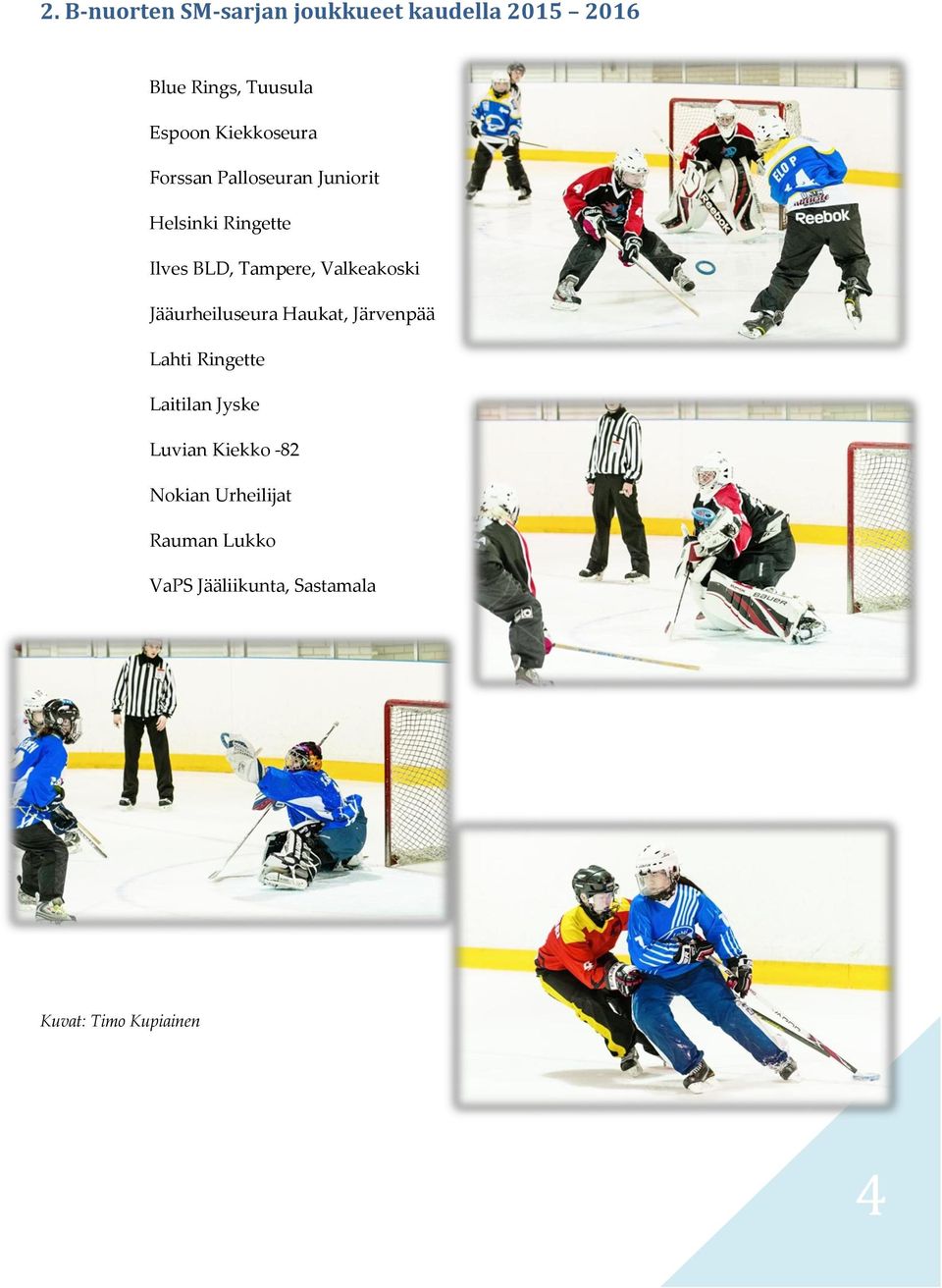 Valkeakoski Jääurheiluseura Haukat, Järvenpää Lahti Ringette Laitilan Jyske Luvian