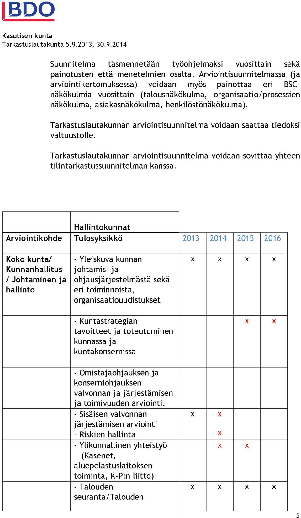 Tarkastuslautakunnan arviointisuunnitelma voidaan saattaa tiedoksi valtuustolle. Tarkastuslautakunnan arviointisuunnitelma voidaan sovittaa yhteen tilintarkastussuunnitelman kanssa.