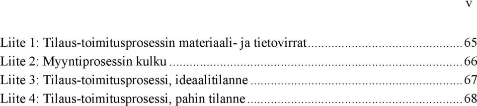 .. 66 Liite 3: Tilaus-toimitusprosessi, ideaalitilanne.