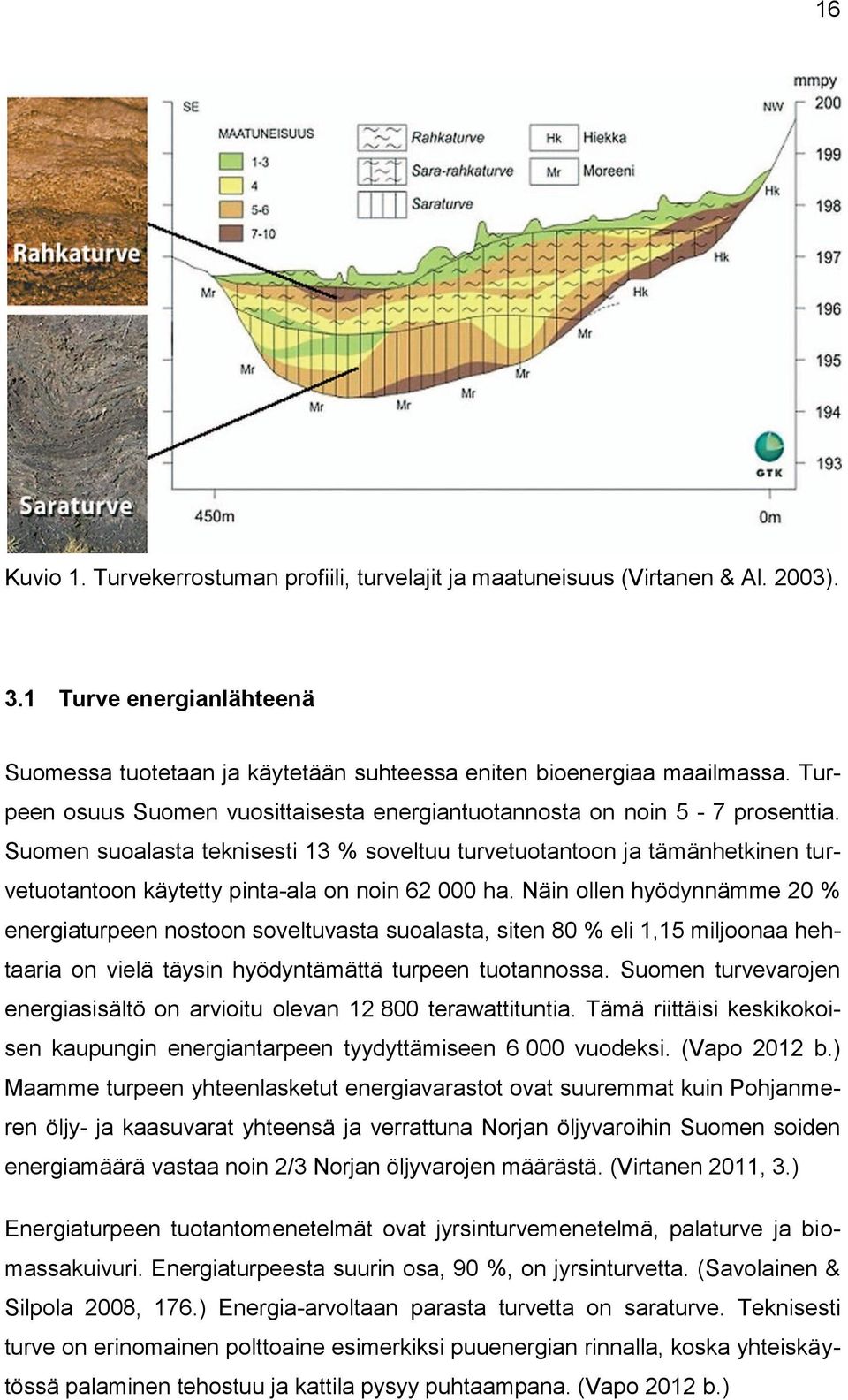 Suomen suoalasta teknisesti 13 % soveltuu turvetuotantoon ja tämänhetkinen turvetuotantoon käytetty pinta-ala on noin 62 000 ha.