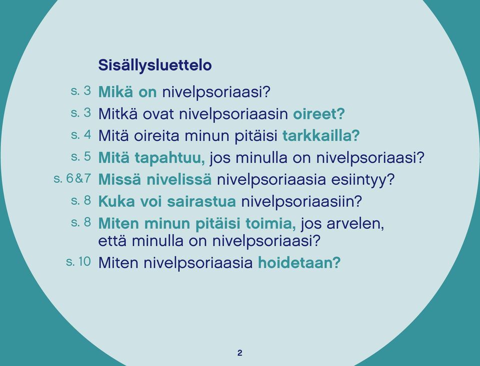 6 & 7 Missä nivelissä nivelpsoriaasia esiintyy? s.