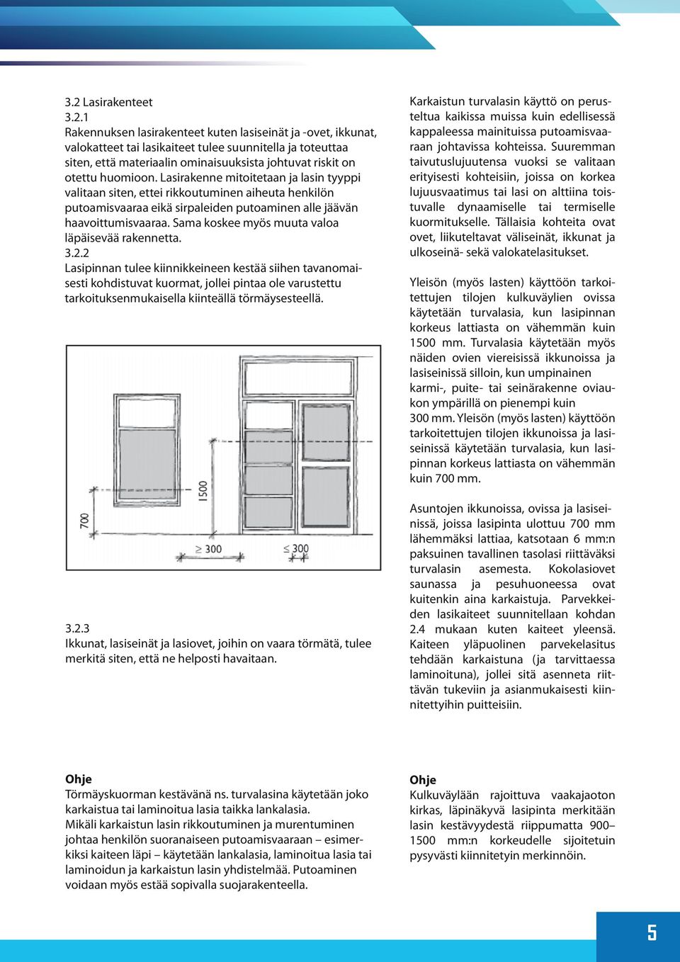 Sama koskee myös muuta valoa läpäisevää rakennetta. 3.2.