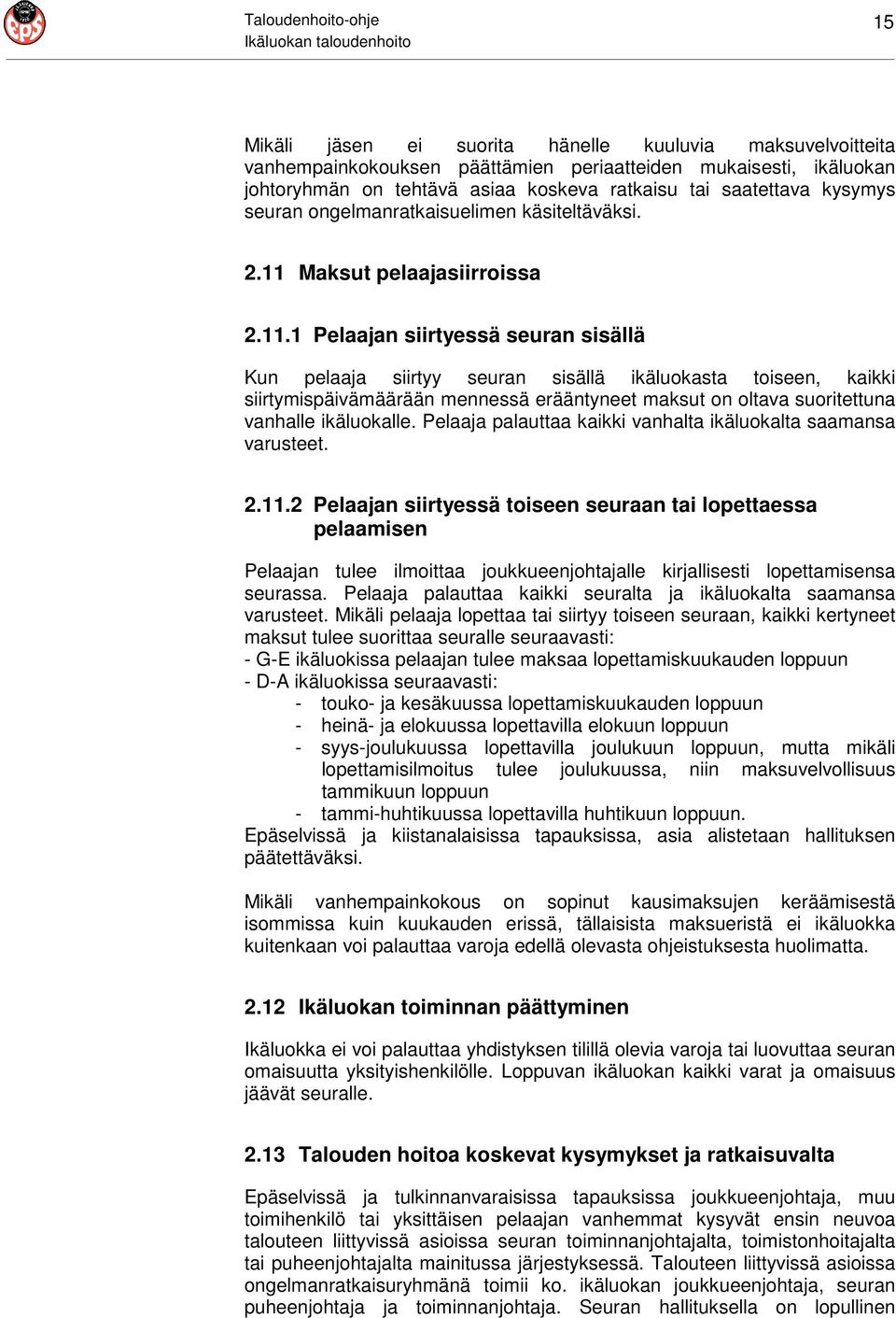 Maksut pelaajasiirroissa 2.11.