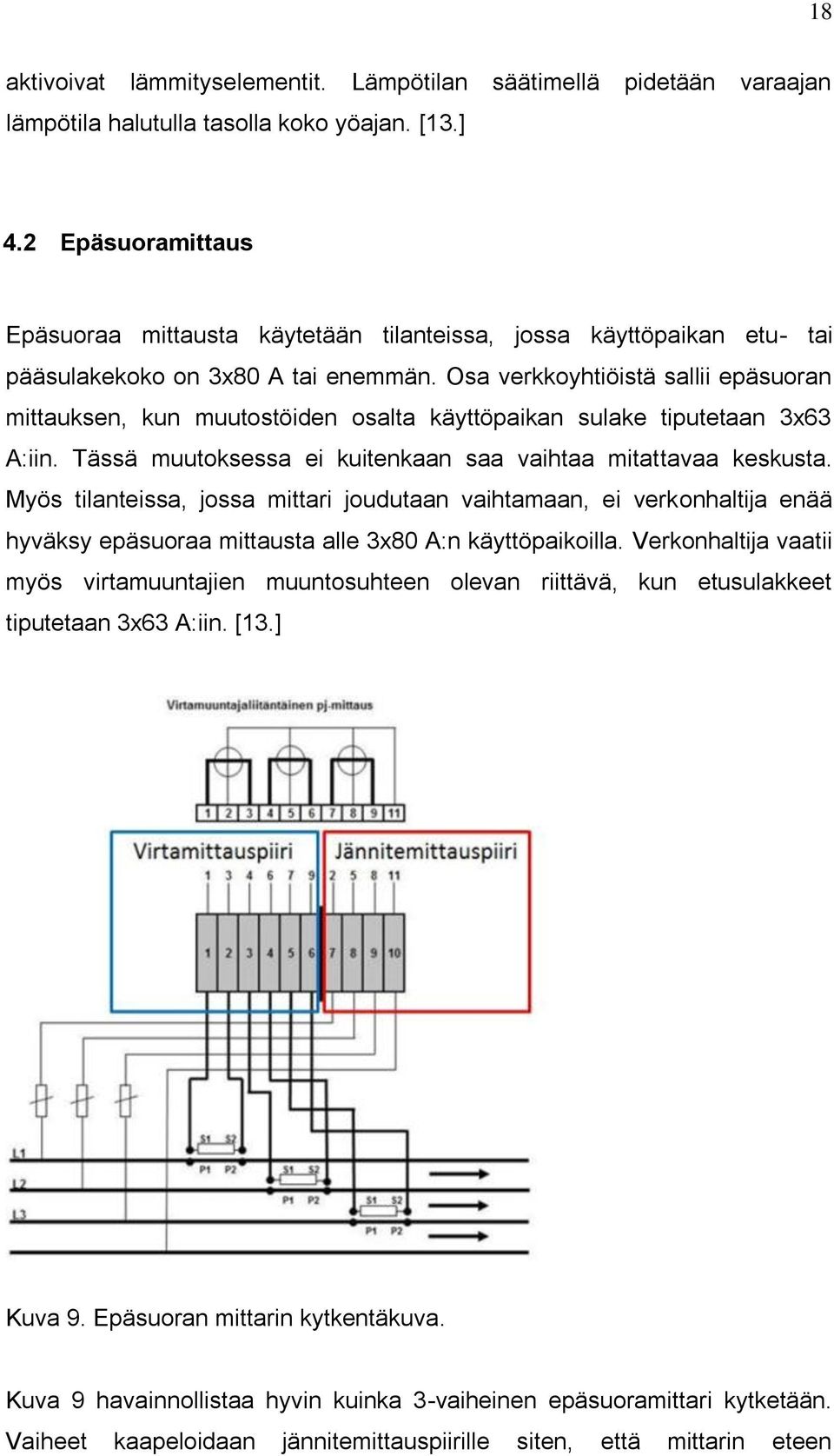Osa verkkoyhtiöistä sallii epäsuoran mittauksen, kun muutostöiden osalta käyttöpaikan sulake tiputetaan 3x63 A:iin. Tässä muutoksessa ei kuitenkaan saa vaihtaa mitattavaa keskusta.