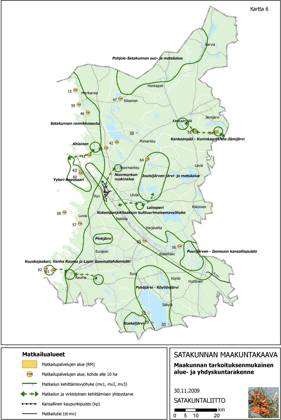 Nakkila Harjavalta Kiikoinen Pinkjärvi Eurajoki 63 56 Kokemäki Puurijärven - Isonsuon kansallispuisto Kuuskajaskari, Vanha Rauma ja Lapin Sammallahdenmäki 62 61 Rauma Eura Köyliö Pyhäjärvi -