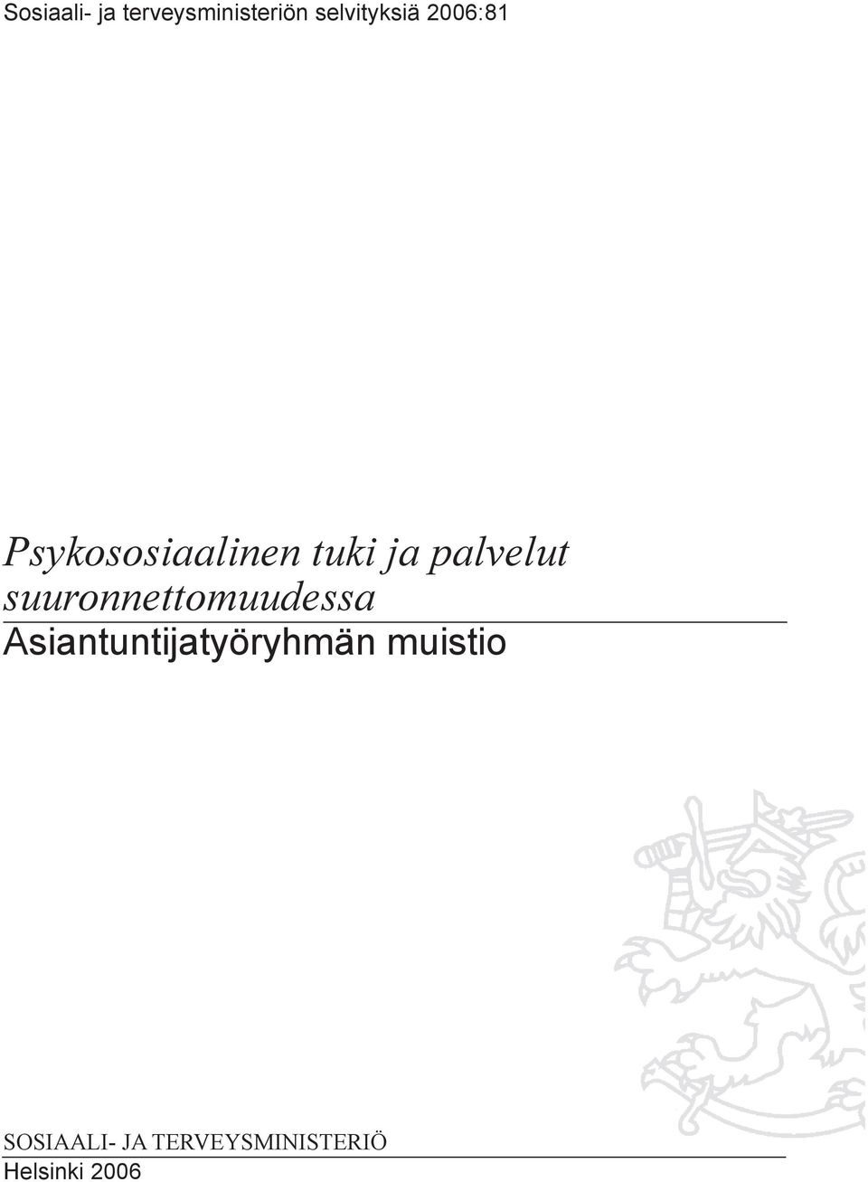 suuronnettomuudessa Asiantuntijatyöryhmän
