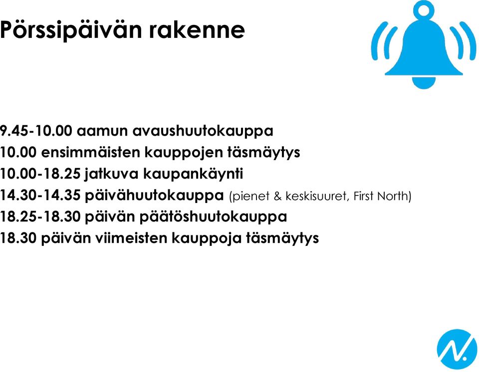 25 jatkuva kaupankäynti 14.30-14.