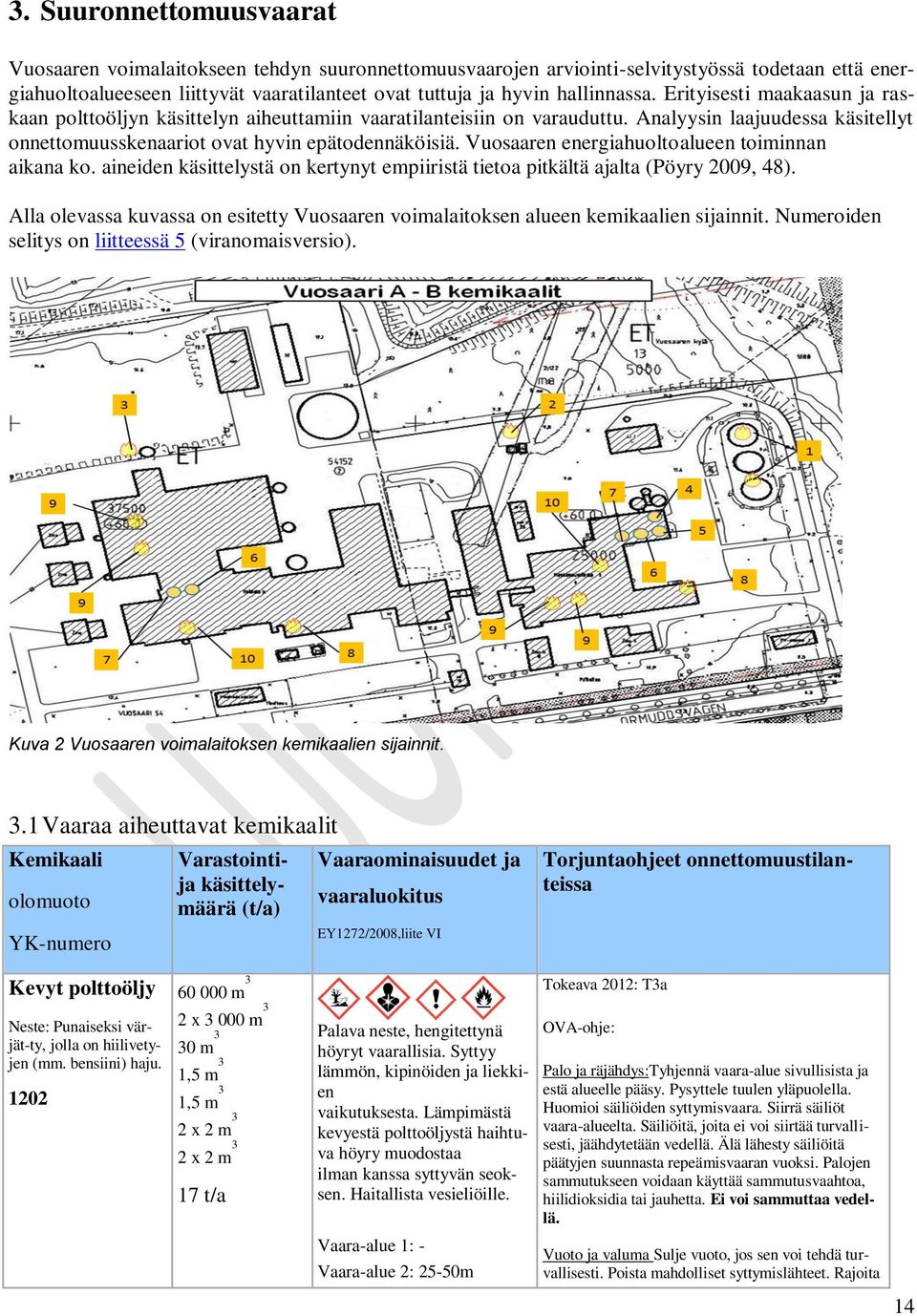 Vuosaaren energiahuoltoalueen toiminnan aikana ko. aineiden käsittelystä on kertynyt empiiristä tietoa pitkältä ajalta (Pöyry 2009, 48).