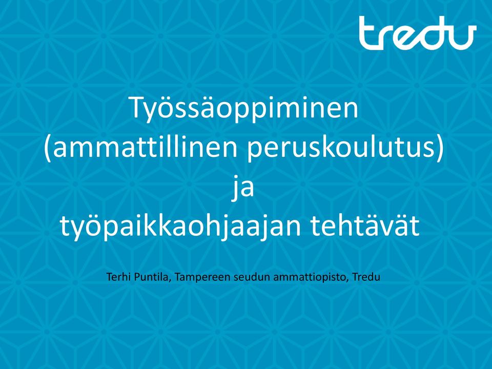 työpaikkaohjaajan tehtävät