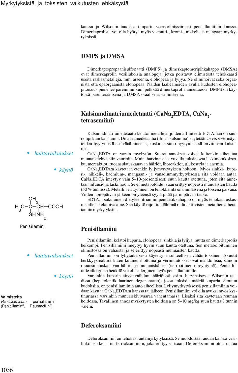 DMPS ja DMSA Dimerkaptopropaanisulfonaatti (DMPS) ja dimerkaptomeripihkahappo (DMSA) ovat dimerkaprolin vesiliukoisia analogeja, jotka poistavat elimistöstä tehokkaasti useita raskasmetalleja, mm.