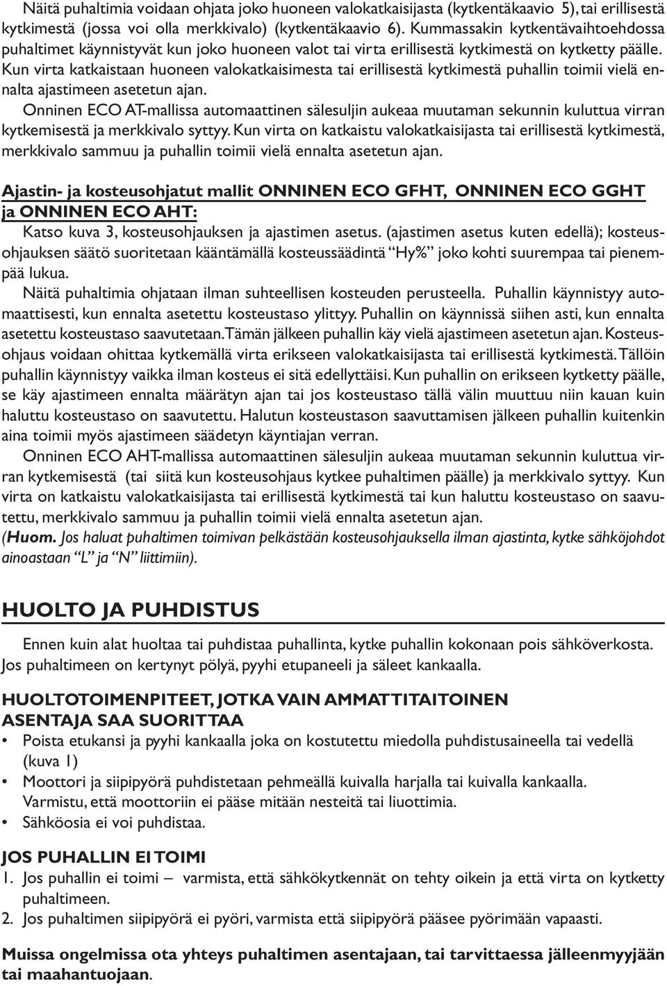 Onninen Eco poistopuhallin - PDF Free Download