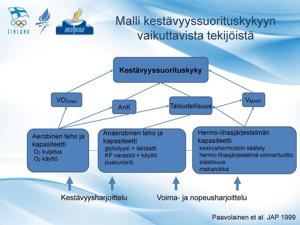 KP varastot + käyttö puskurointi Hermo-lihasjärjestelmän kapasiteetti keskushermoston säätely