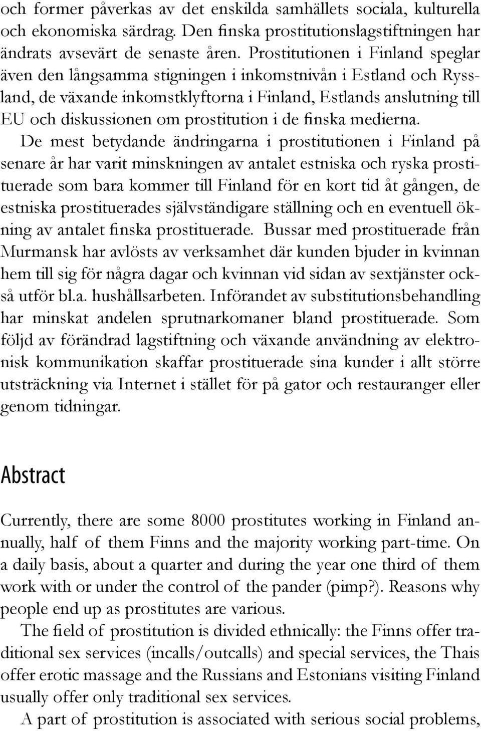 prostitution i de finska medierna.