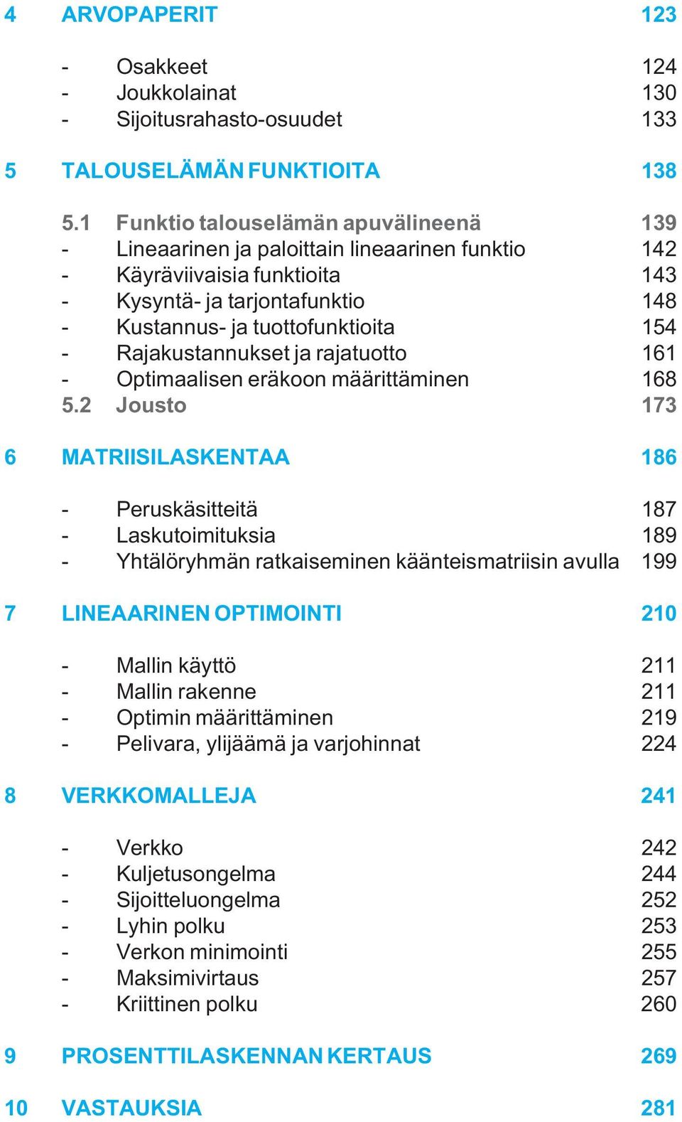 Rajakustannukset ja rajatuotto 161 - Optimaalisen eräkoon määrittäminen 168 5.