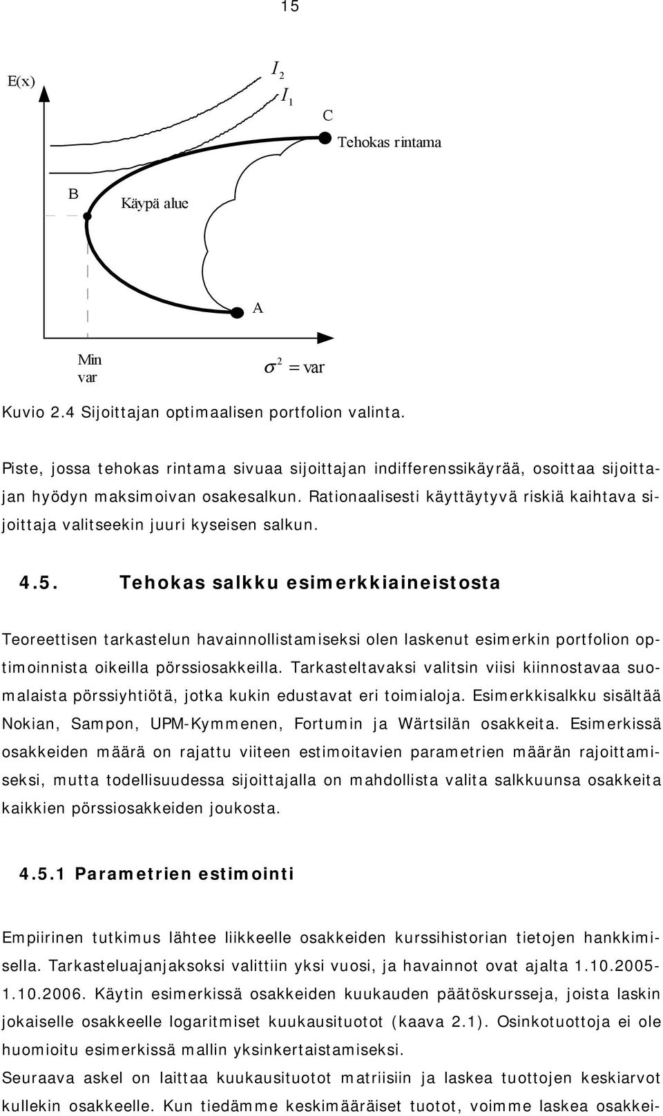 Tehokas salkku esmerkkanestosta Teoreettsen tarkastelun havannollstamseks olen laskenut esmerkn portfolon optmonnsta okella pörssosakkella.